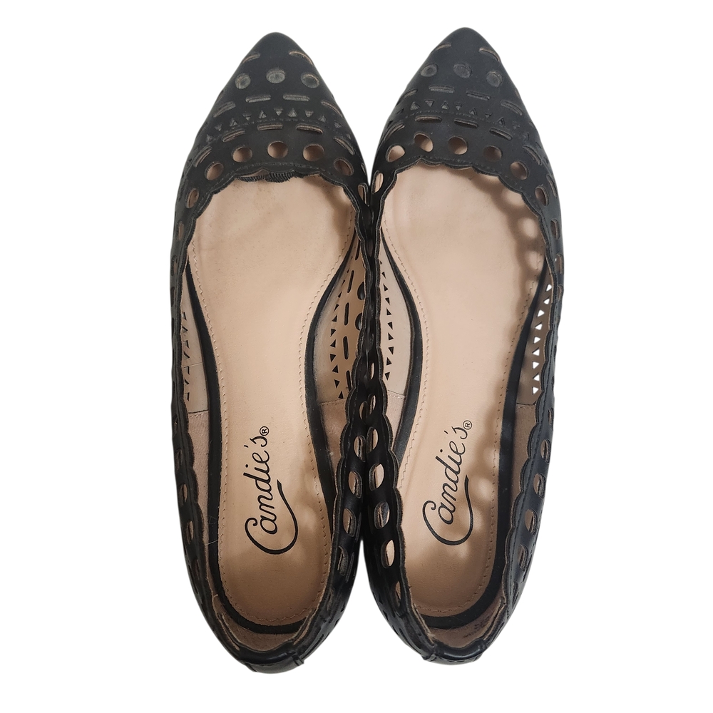 Candie's Shoes Slip On Flats Womens 7 Black Geometric Cut-Out Design Balletcore - Picture 5 of 9